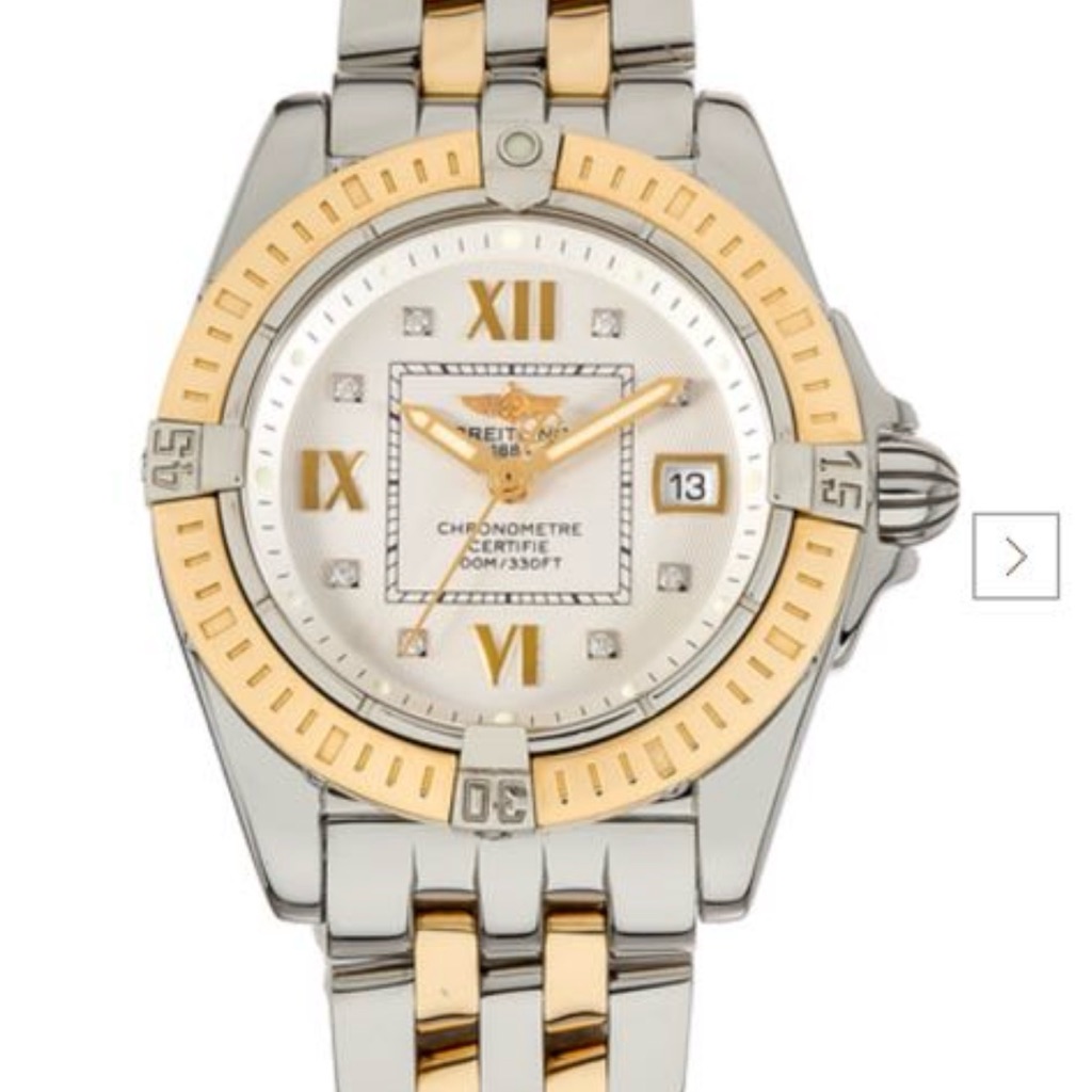 Breitling Gold And Silver Chronograph Watch